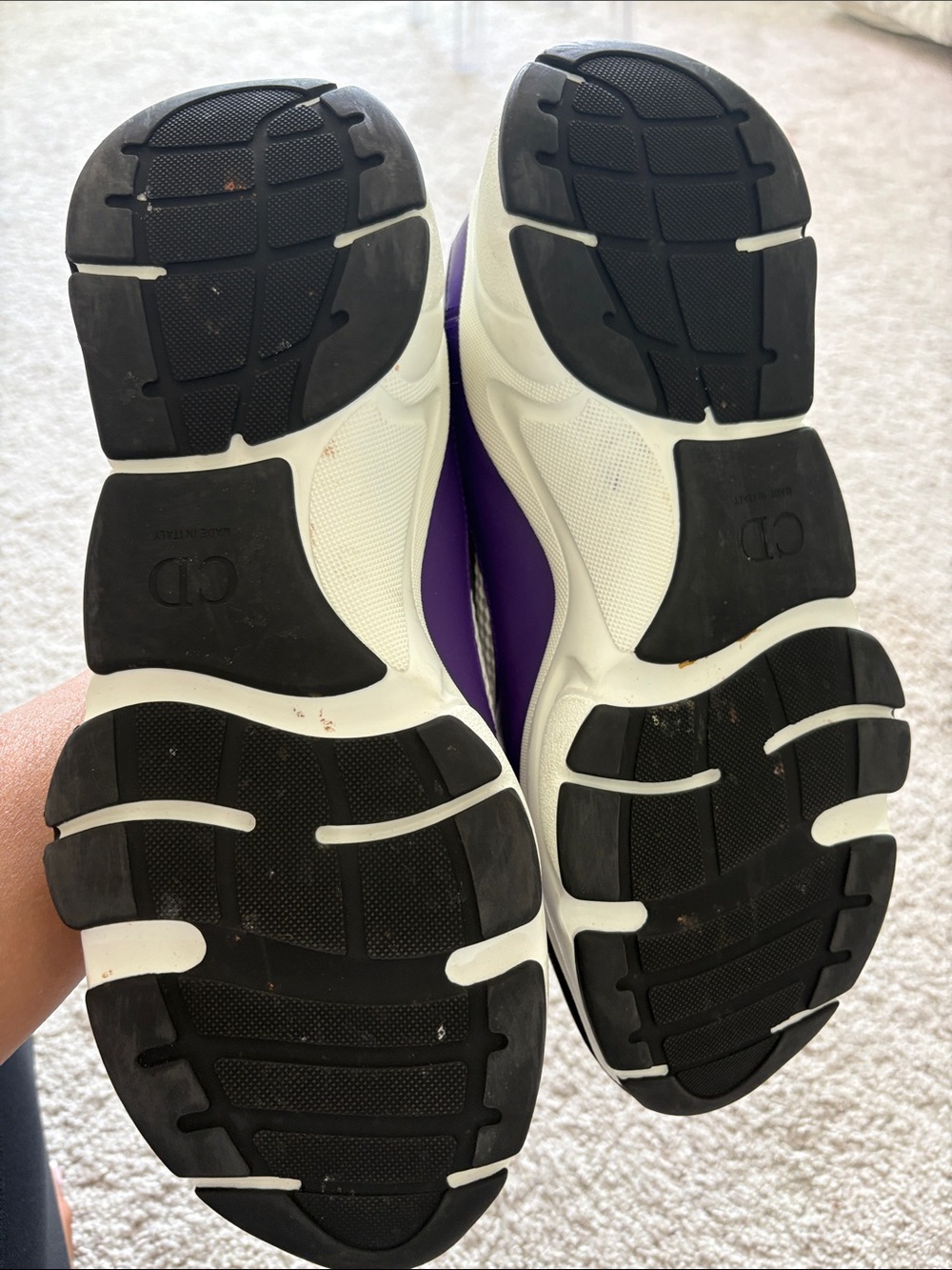 Dior White, Purple & Yellow Chunky Mesh Sneakers - Picture 5 of 7